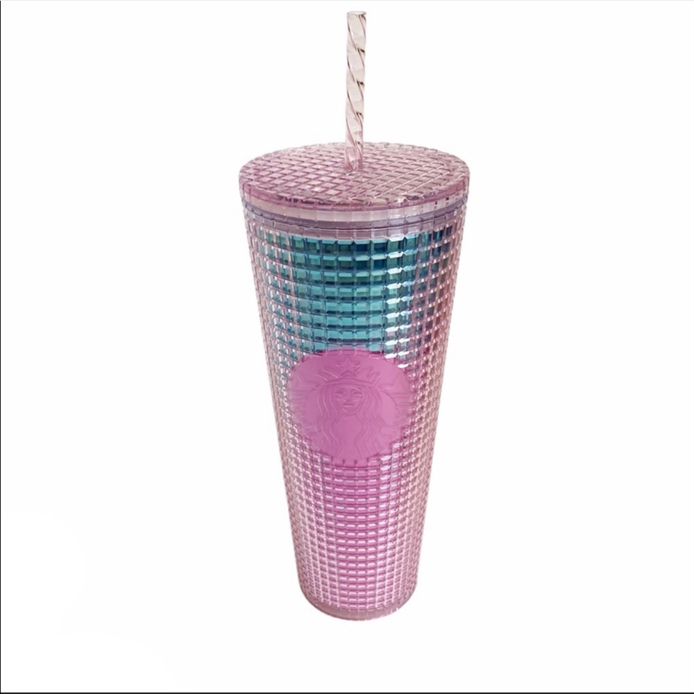 Starbucks Summer Blue/Pink Grid Tumbler